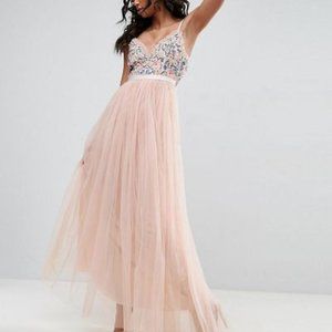 Needle&Thread Whisper Embroidered Tulle Maxi Dress